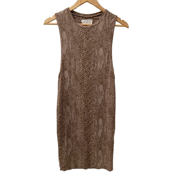 Acacia Tulum Basics Animal Python Snake Print Brown/Tan Dress Size M - Picture 3 of 12